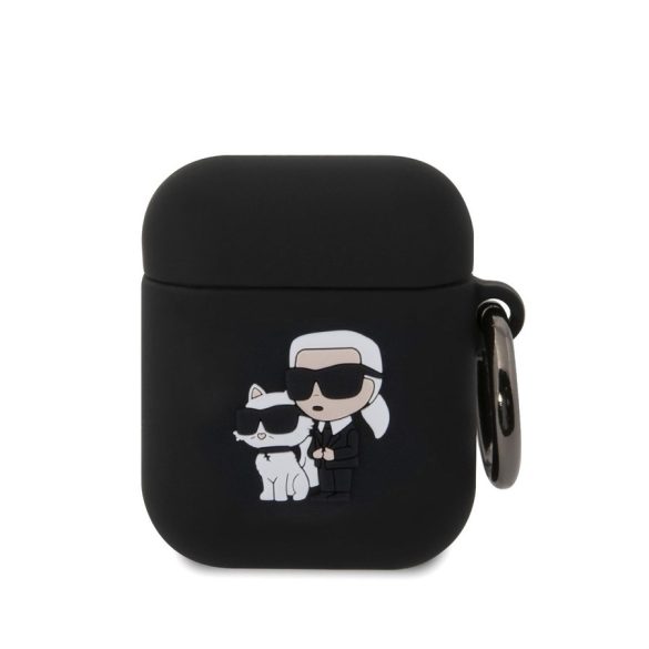 Apple Airpods 1/2 KARL LAGERFELD KLA2RUNKC Liquid Silicon Tartó - Fekete