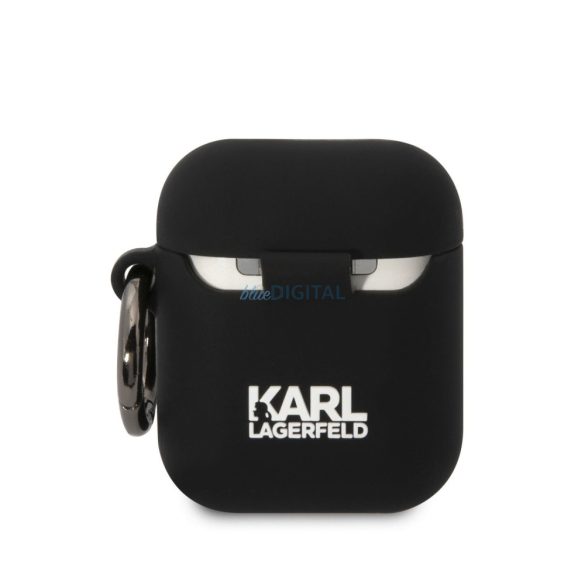 Apple Airpods 1/2 KARL LAGERFELD KLA2RUNKC Liquid Silicon Tartó - Fekete