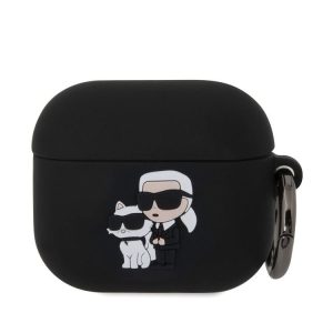 Apple Airpods 3 KARL LAGERFELD KLA3RUNKC Liquid Silicon Tartó - Fekete