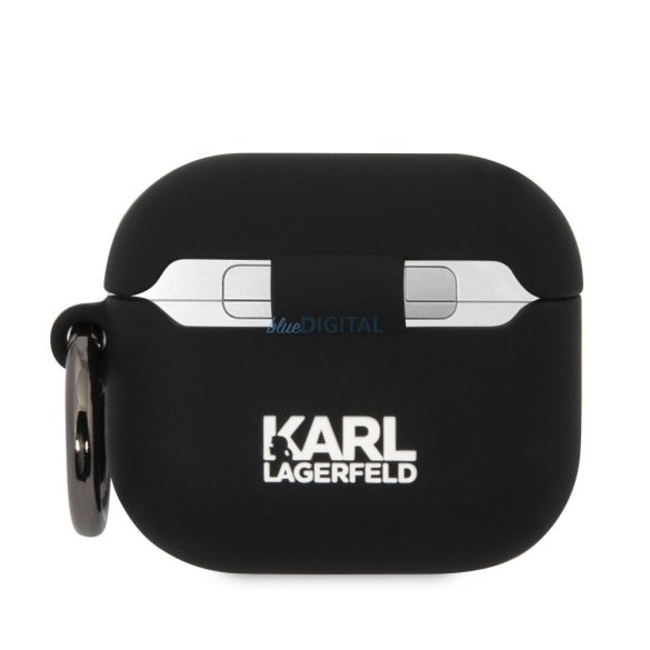 Apple Airpods 3 KARL LAGERFELD KLA3RUNKC Liquid Silicon Tartó - Fekete