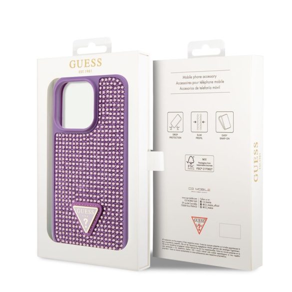 Apple iPhone 15 Pro Max GUESS GUHCP15XHDGTPU Hátlap - Lila