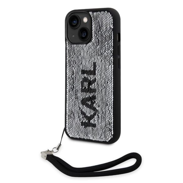 Apple iPhone 15 KARL LAGERFELD KLHCP15SPSQRKS Reversible Hátlap - Fekete/Ezüst