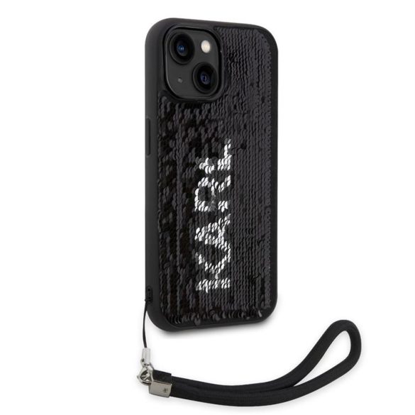 Apple iPhone 15 KARL LAGERFELD KLHCP15SPSQRKS Reversible Hátlap - Fekete/Ezüst