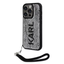   Apple iPhone 15 Pro KARL LAGERFELD KLHCP15LPSQRKS Reversible Hátlap - Fekete/Ezüst