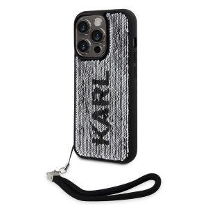 Apple iPhone 15 Pro KARL LAGERFELD KLHCP15LPSQRKS Reversible Hátlap - Fekete/Ezüst