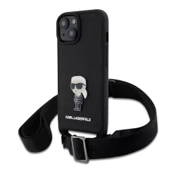   Apple iPhone 15 KARL LAGERFELD KLHCP15SSASKNPBK Hátlap - Fekete