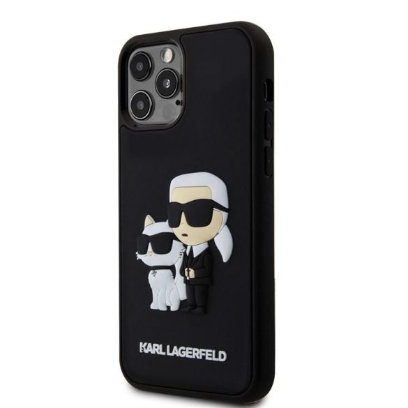 Apple iPhone 12/12 Pro KARL LAGERFELD KLHCP12M3DRKCNK Hátlap - Fekete