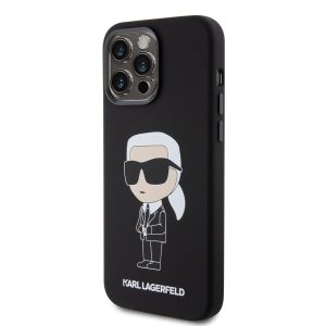 Apple iPhone 15 Pro Max KARL LAGERFELD KLHCP15XSNIKBCK Liquid Hátlap - Fekete