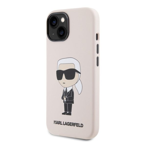Apple iPhone 15 KARL LAGERFELD KLHCP14SSNIKBCP Liquid Hátlap - Rózsaszín