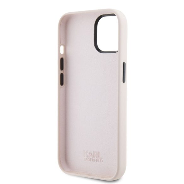 Apple iPhone 15 KARL LAGERFELD KLHCP14SSNIKBCP Liquid Hátlap - Rózsaszín