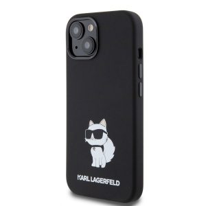 Apple iPhone 15 KARL LAGERFELD KLHCP15SSNCHBCK Liquid Hátlap - Fekete