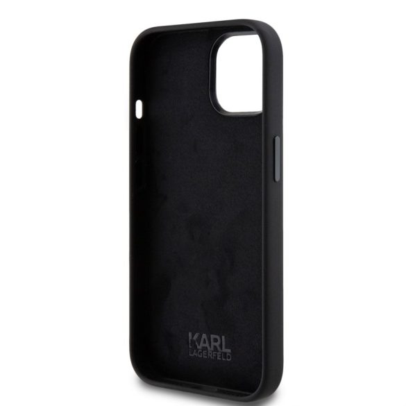 Apple iPhone 15 KARL LAGERFELD KLHCP15SSNCHBCK Liquid Hátlap - Fekete