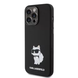   Apple iPhone 15 Pro KARL LAGERFELD KLHCP15LSNCHBCK Liquid Hátlap - Fekete