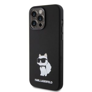 Apple iPhone 15 Pro KARL LAGERFELD KLHCP15LSNCHBCK Liquid Hátlap - Fekete