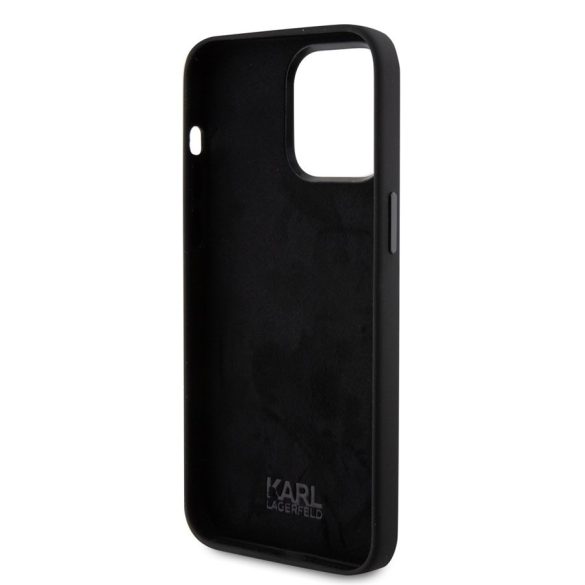 Apple iPhone 15 Pro KARL LAGERFELD KLHCP15LSNCHBCK Liquid Hátlap - Fekete