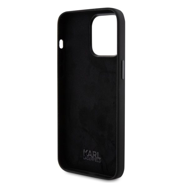 Apple iPhone 15 Pro Max KARL LAGERFELD KLHCP15XSNCHBCK Liquid Hátlap - Fekete