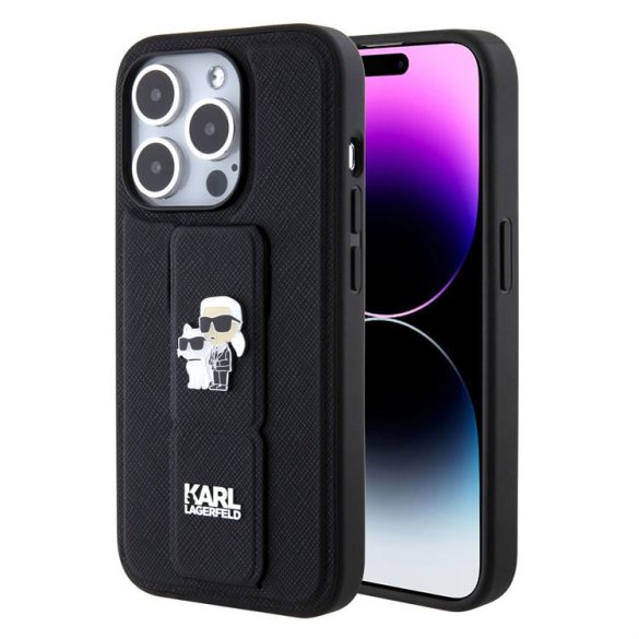 Apple iPhone 15 Pro KARL LAGERFELD KLHCP15LGSAKCPK Hátlap - Fekete