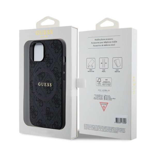 Apple iPhone 14 GUESS GUHMP14SG4GFRK MagSafe Hátlap - Fekete