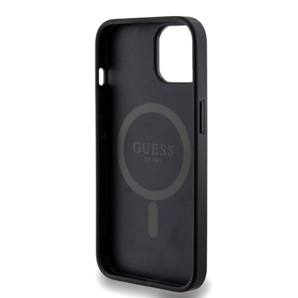 Apple iPhone 15 GUESS GUHMP15SG4GFRK MagSafe Hátlap - Fekete