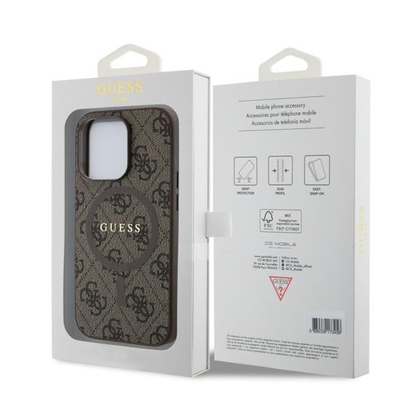 Apple iPhone 14 Pro Max GUESS GUHMP14XG4GFRW MagSafe Hátlap - Barna