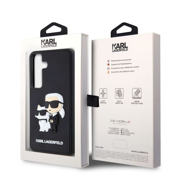 Samsung S24 KARL LAGERFELD KLHCS24S3DRKCNK 3D Hátlap - Fekete