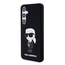   Samsung S24 KARL LAGERFELD KLHCS24SSNIKBCK Liquid Silicone Hátlap - Fekete