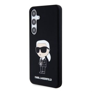 Samsung S24 KARL LAGERFELD KLHCS24SSNIKBCK Liquid Silicone Hátlap - Fekete