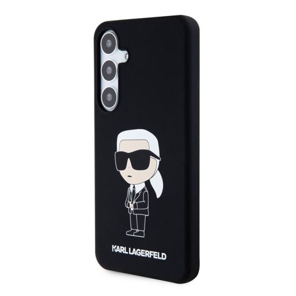 Samsung S24 KARL LAGERFELD KLHCS24SSNIKBCK Liquid Silicone Hátlap - Fekete