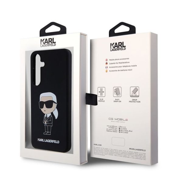 Samsung S24 KARL LAGERFELD KLHCS24SSNIKBCK Liquid Silicone Hátlap - Fekete