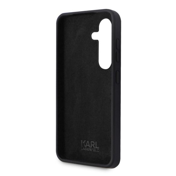 Samsung S24 KARL LAGERFELD KLHCS24SSNCHBCK Liquid Silicone Hátlap - Fekete