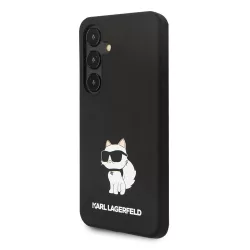   Samsung S24 Plus KARL LAGERFELD KLHCS24MSNCHBCK Liquid Silicone Hátlap - Fekete
