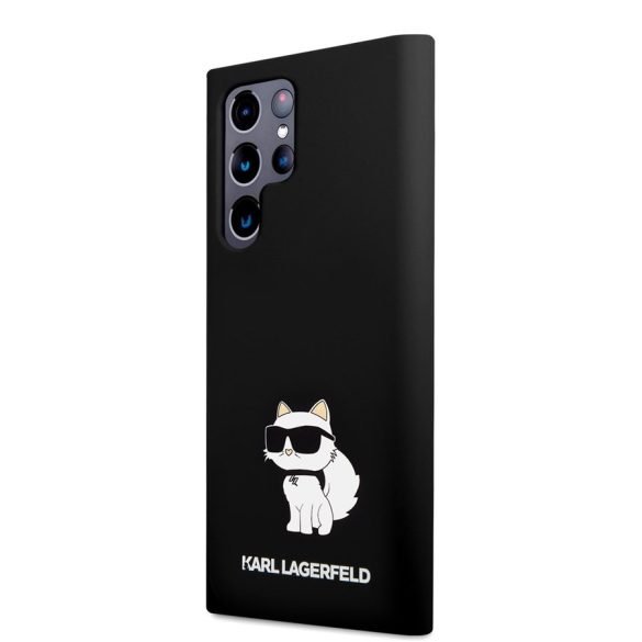 Samsung S24 Ultra KARL LAGERFELD KLHCS24LSNCHBCK Liquid Silicone Hátlap - Fekete