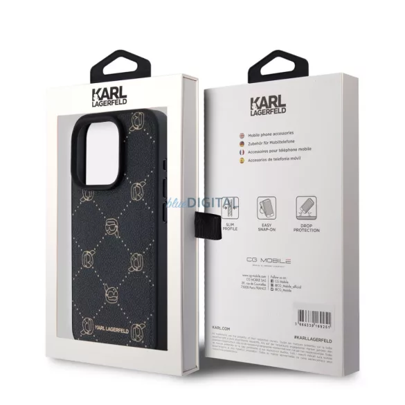 Apple iPhone 15 Pro Max KARL LAGERFELD KLHMP15XPGKHPHK Magsafe Hátlap - Fekete