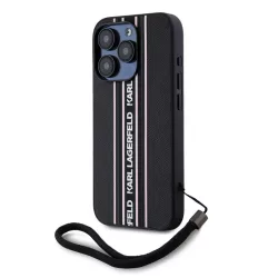   Apple iPhone 15 Pro KARL LAGERFELD KLHMP15LPAMSCNSP Hátlap - Fekete/Rózsaszín