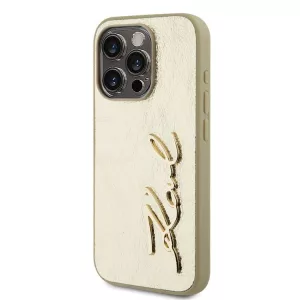 Apple iPhone 15 Pro Max KARL LAGERFELD KLHCP15XPFMFBKMD Hátlap - Arany
