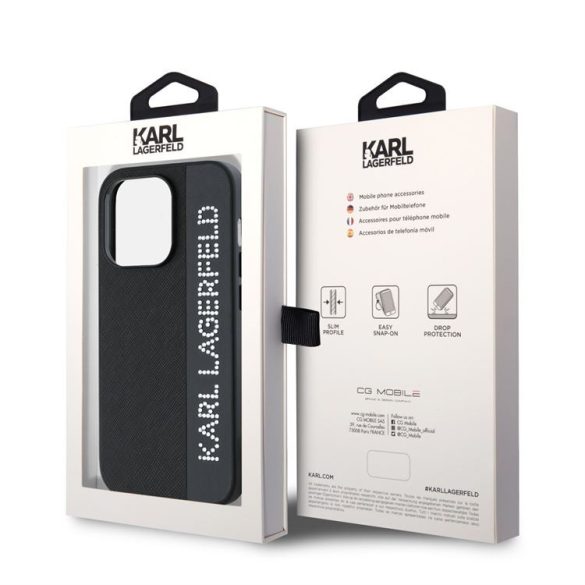 Apple iPhone 15 Pro KARL LAGERFELD KLHCP15LPSAKDGCK Hátlap - Fekete