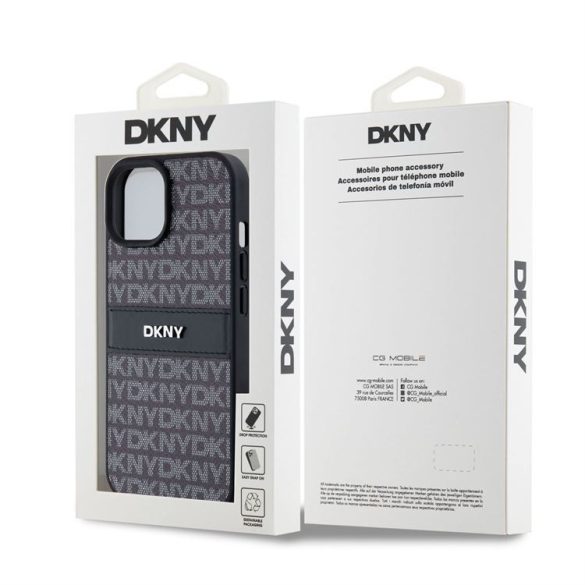 Apple iPhone 15 DKNY DKHCP15SPRTHSLK Hátlap - Fekete