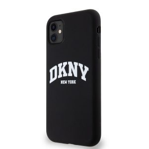 Apple iPhone 11 DKNY DKHMN61SNYACH Liquid Silicon MagSafe Hátlap - Fekete