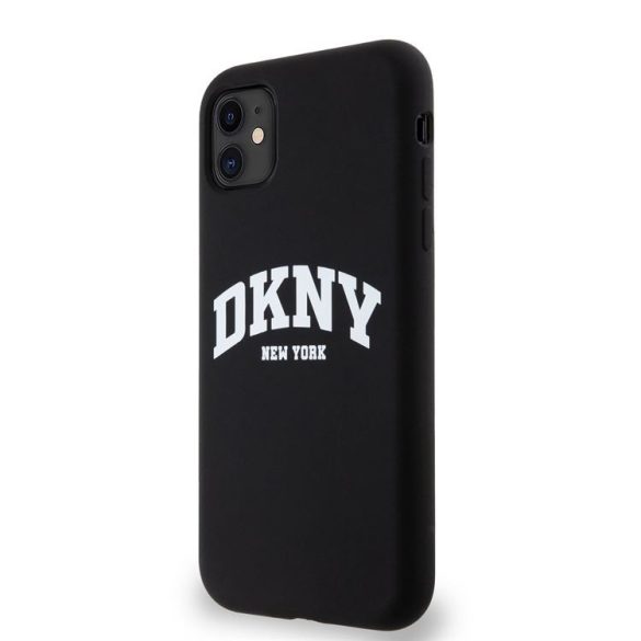 Apple iPhone 11 DKNY DKHMN61SNYACH Liquid Silicon MagSafe Hátlap - Fekete