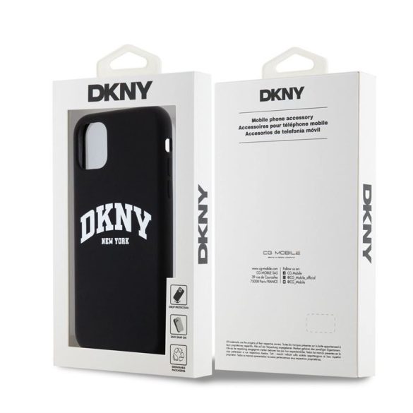 Apple iPhone 11 DKNY DKHMN61SNYACH Liquid Silicon MagSafe Hátlap - Fekete