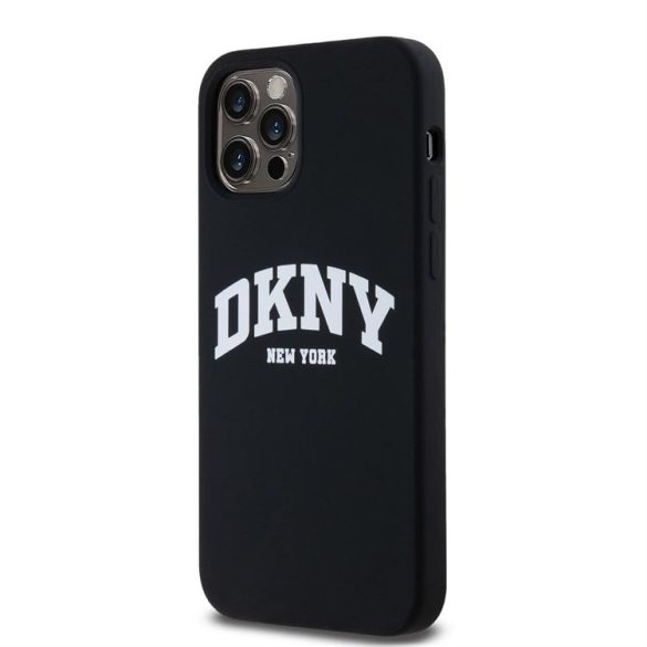 Apple iPhone 12/12 Pro DKNY DKHMP12MSNYACH Liquid Silicon MagSafe Hátlap - Fekete