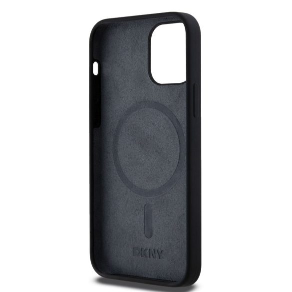 Apple iPhone 12/12 Pro DKNY DKHMP12MSNYACH Liquid Silicon MagSafe Hátlap - Fekete