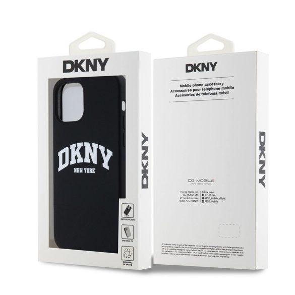 Apple iPhone 12/12 Pro DKNY DKHMP12MSNYACH Liquid Silicon MagSafe Hátlap - Fekete