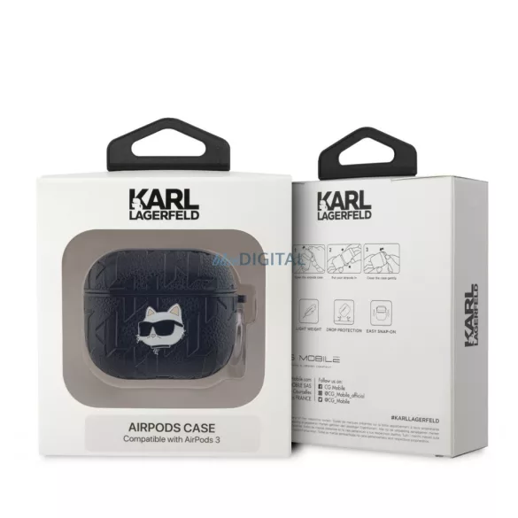 Apple Airpods 3 KARL LAGERFELD KLA3PGCHPK Tartó - Fekete