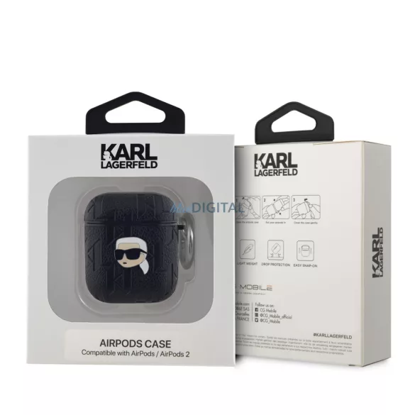 Apple Airpods 1/2 KARL LAGERFELD KLA2PGKIPK Tartó - Fekete