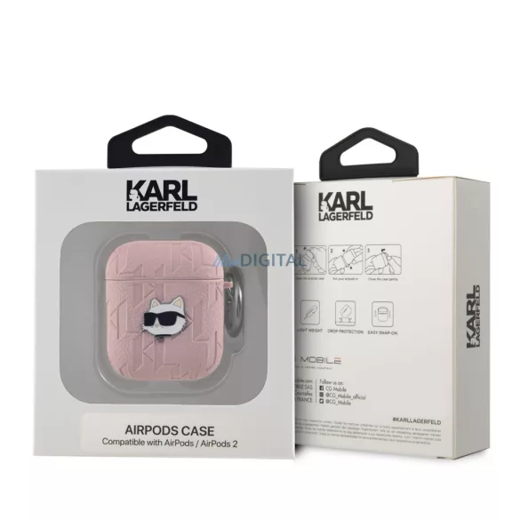 Apple Airpods 1/2 KARL LAGERFELD KLA2PGCHPP Tartó - Rózsaszín