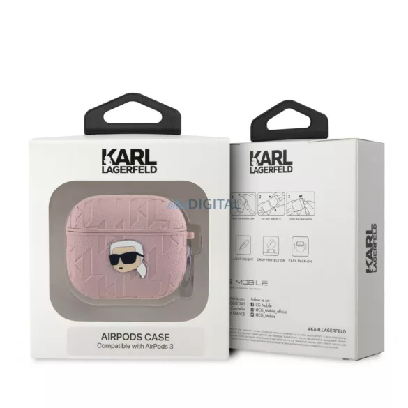 Apple Airpods 3 KARL LAGERFELD KLA3PGKIPP Tartó - Rózsaszín