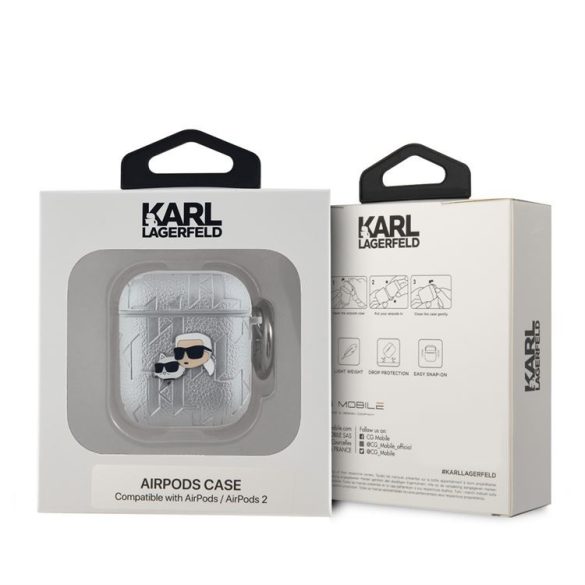 Apple Airpods 1/2 KARL LAGERFELD KLA2PGKCPS Tartó - Ezüst