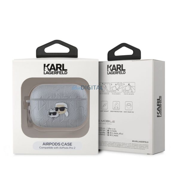 Apple Airpods Pro 2 KARL LAGERFELD KLAP2PGKCPS Tartó - Ezüst