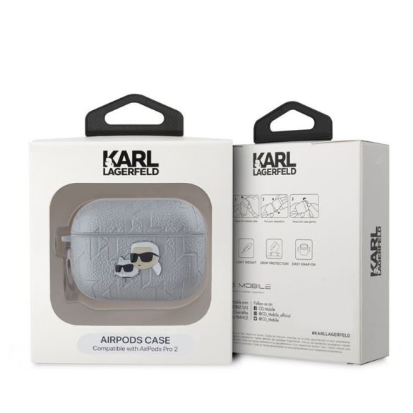 Apple Airpods Pro 2 KARL LAGERFELD KLAP2PGKCPS Tartó - Ezüst